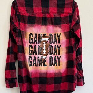 Eddie Bauer Flannel - Upcycled Football Transfer HANDCRAFTED